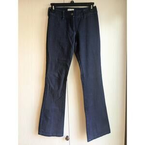 Vintage Y2K Shoshanna Womens Sz 0 Flare Leg Dark Wash Blue Jeans Slit Hem